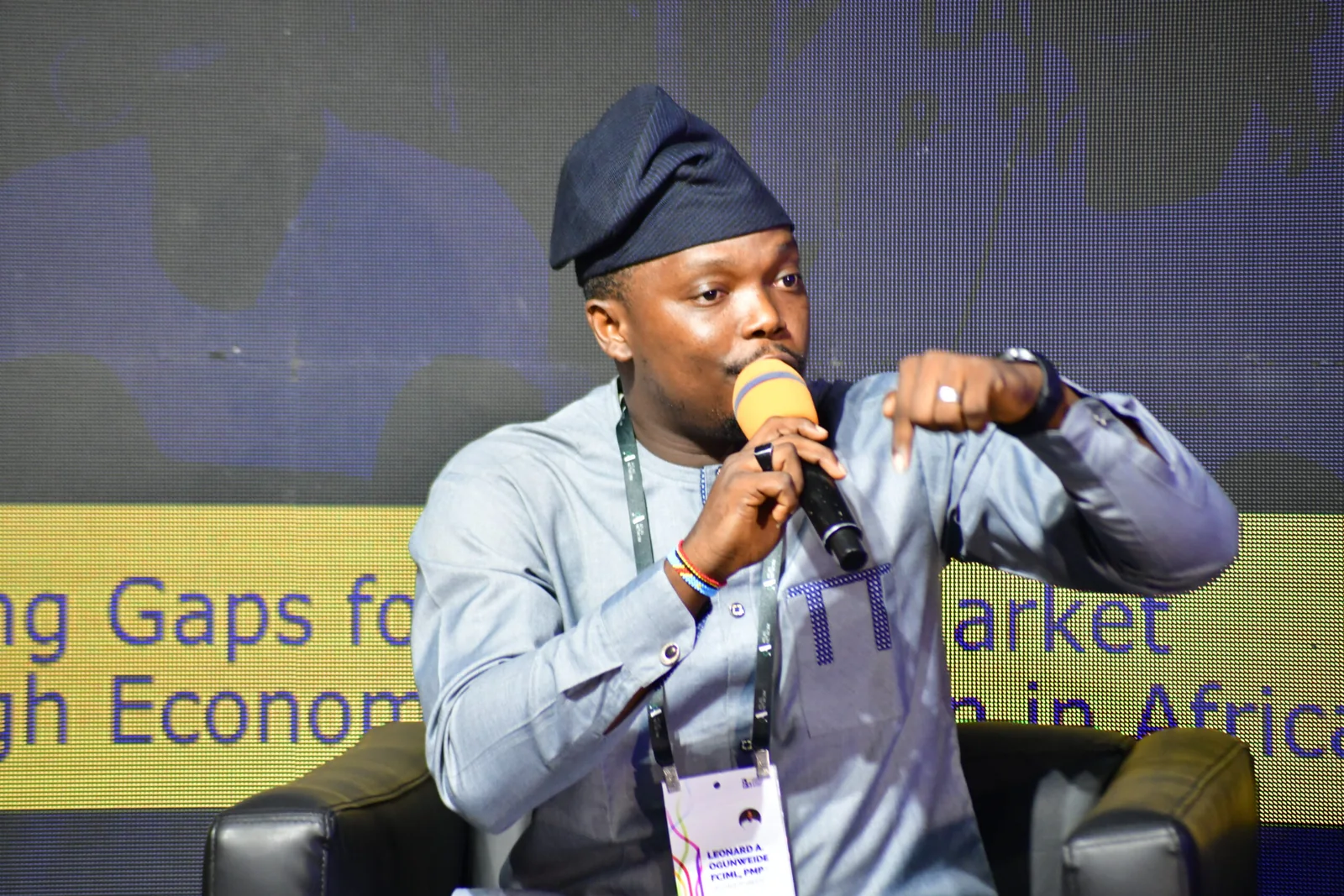A speaker at a policy dialogue